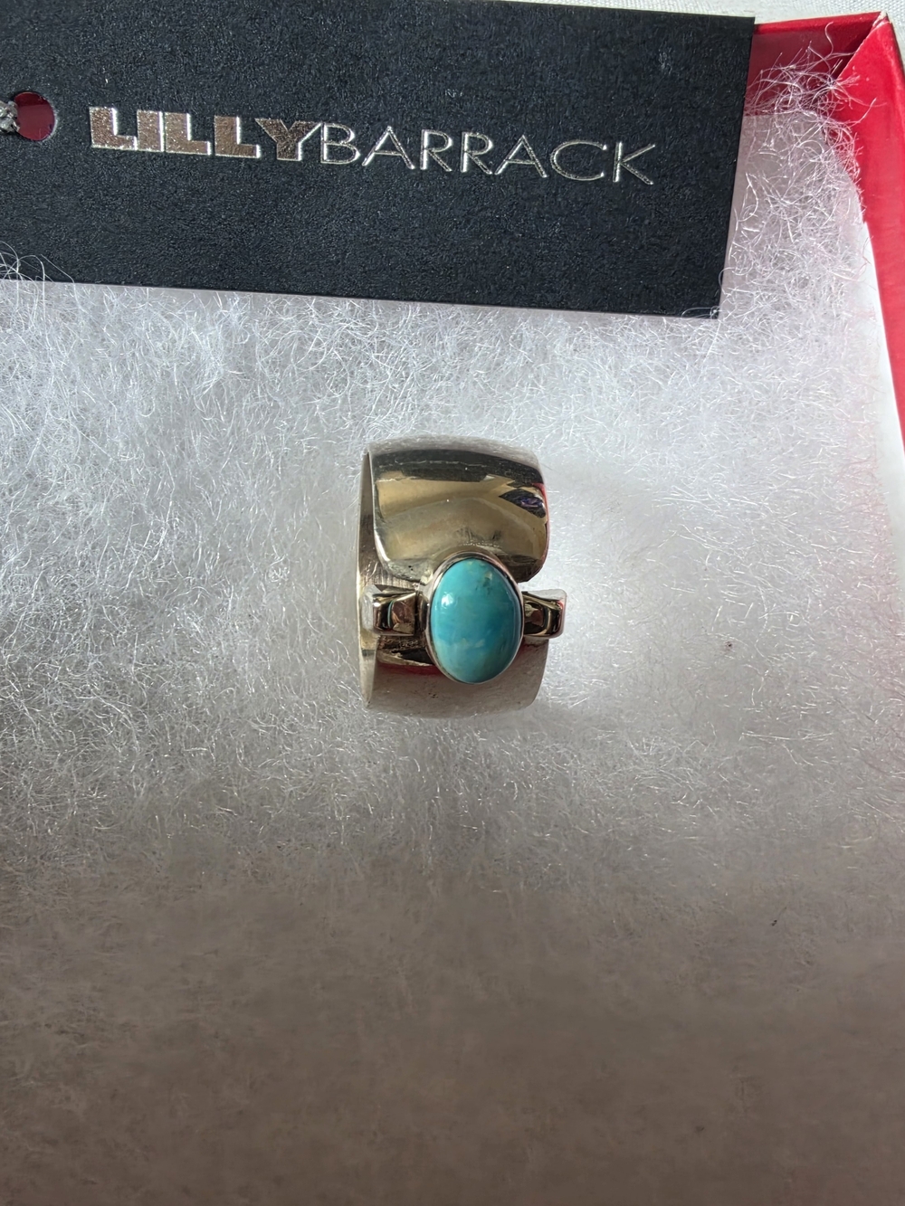 Silver Ring with Turquoise Oval Stone (Silver)